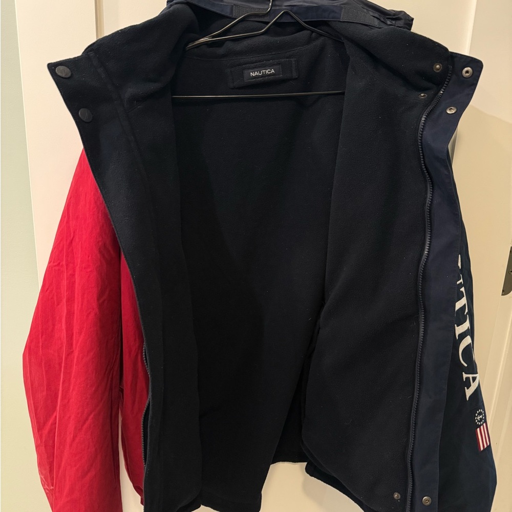 Nautica Men's Red and Navy Windbreaker